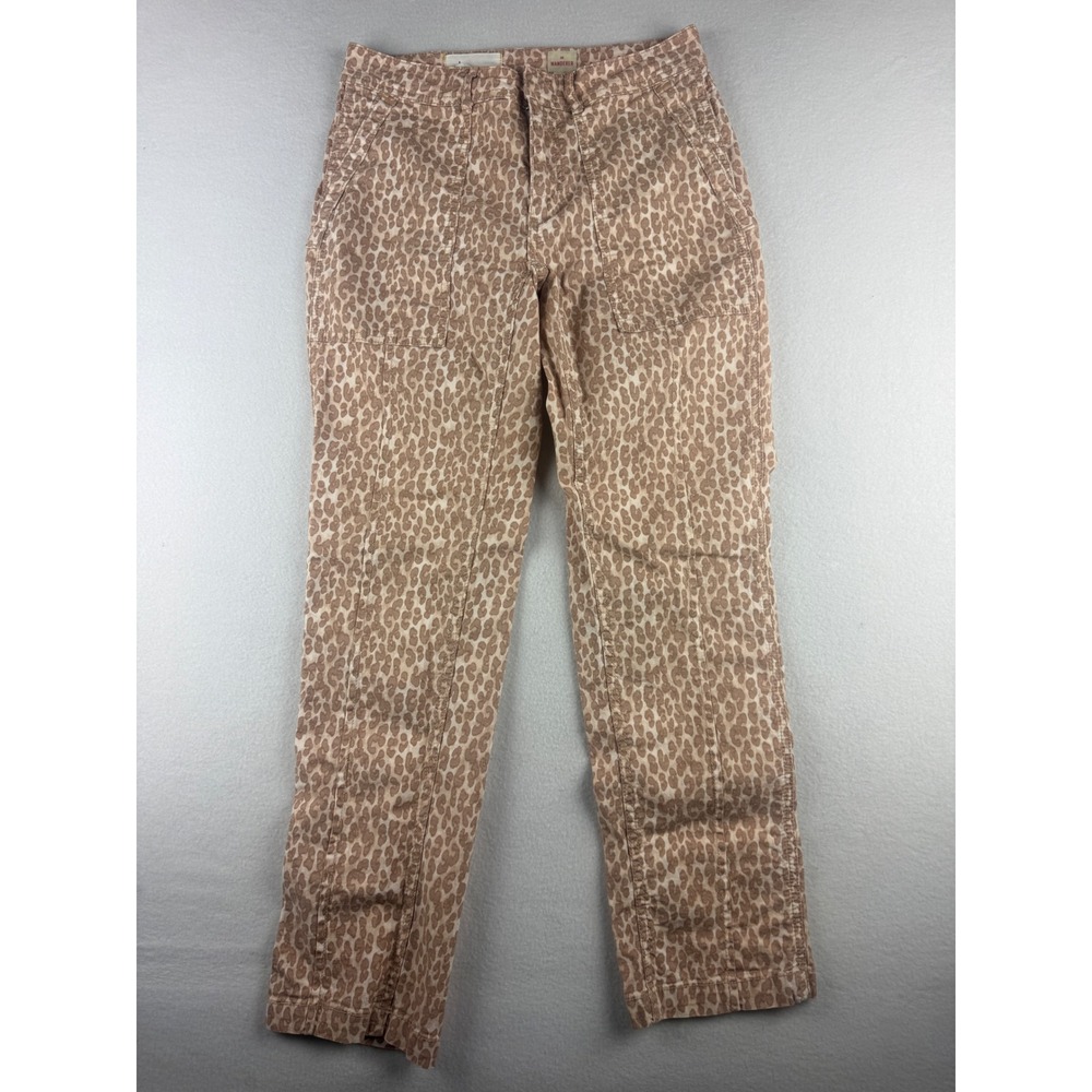 Anthropologie The Wanderer Leopard Print Straight Leg Pants Tan Women 27